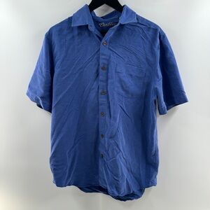 Caribbean Men’s Palm Tree Button-Up Shirt Size Medium Modal Blend